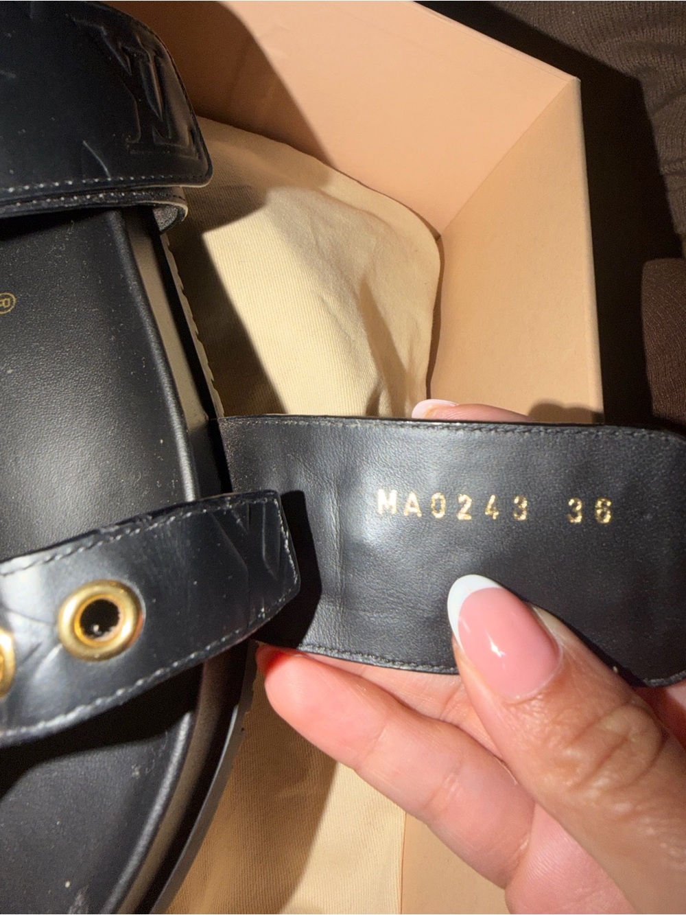 Louis Vuitton Black Embossed Monogram Double-Strap Slide Sandals - Picture 15 of 15